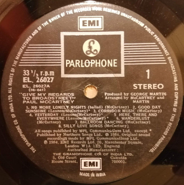 Paul McCartney - Give My Regards To Broad Street (Vinyl)