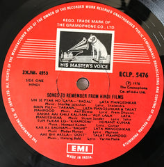 Various - Songs To Remember (From Hindi Films) (Vinyl)