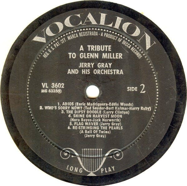 Jerry Gray And His Orchestra - A Tribute To Glenn Miller (Vinyl)