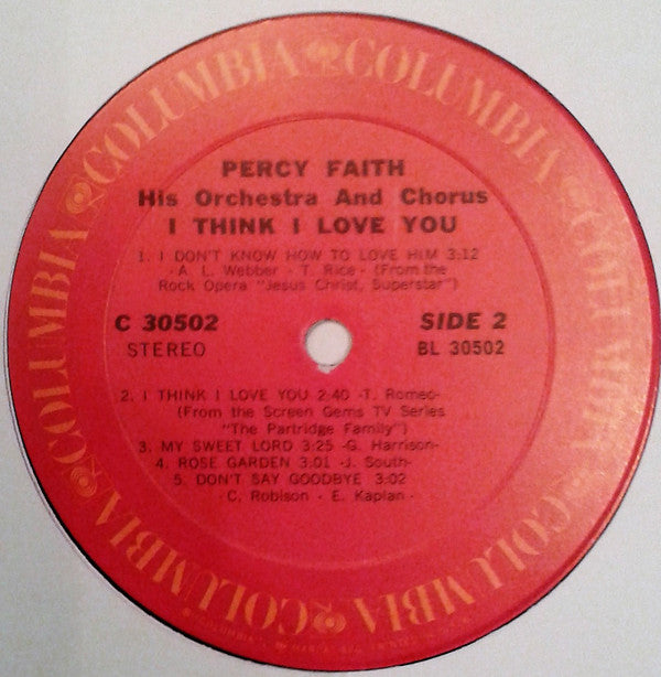 Percy Faith And His Orchestra And Chorus - I Think I Love You (Vinyl) Image