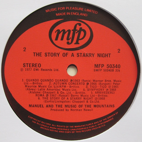 Manuel And His Music Of The Mountains - The Story Of A Starry Night (Vinyl) Image