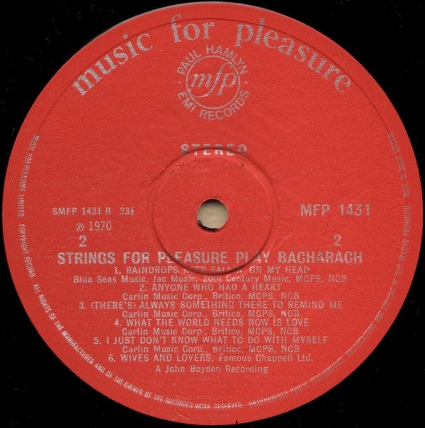 Strings For Pleasure - Strings For Pleasure Play The Best Of Bacharach (Vinyl) Image