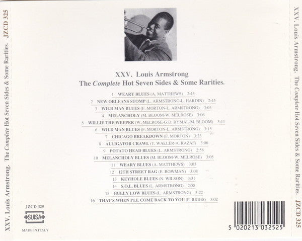 Louis Armstrong - The Complete Hot Seven Sides & Some Rarities (CD) Image