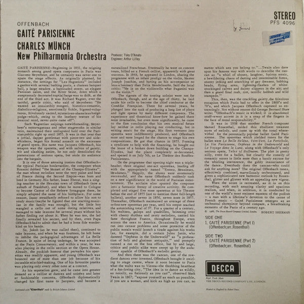 Jacques Offenbach, Charles Munch, New Philharmonia Orchestra - GaitÃ© Parisienne (Vinyl) Image
