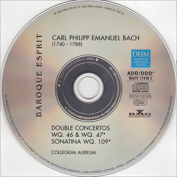 Carl Philipp Emanuel Bach - Collegium Aureum - Double Concertos, Wq 46 & 47 • Sonatina, Wq 109 (CD)