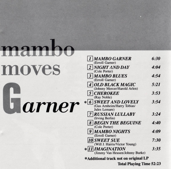 Erroll Garner - Mambo Moves Garner (CD) Image