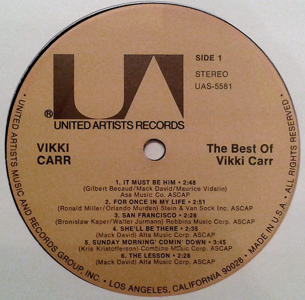 Vikki Carr - The Best Of Vikki Carr (Vinyl) Image