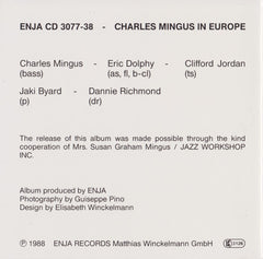 Charles Mingus - Mingus In Europe (CD) Image