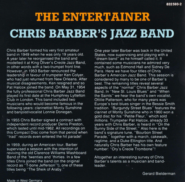 Chris Barber's Jazz Band - The Entertainer (CD) Image