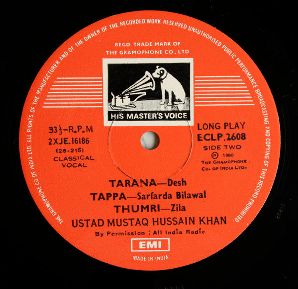 Mushtaq Hussain Khan - Ustad Mushtaq Hussain Khan (Vinyl)