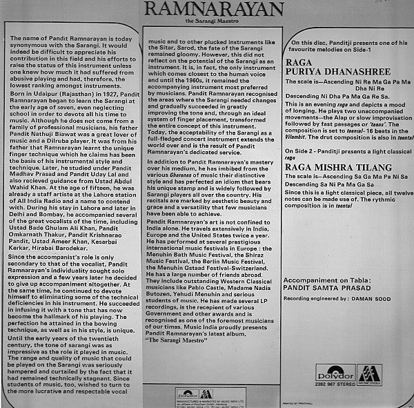 Ram Narayan - The Sarangi Maestro (Vinyl)