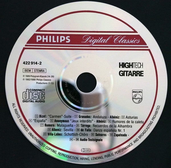 Los Romeos (2), Pepe Romero, Celin Romero, Chano Lobato, Maria Magdalena (2), Paco Romero (2) - Hightech Gitarre (CD) Image