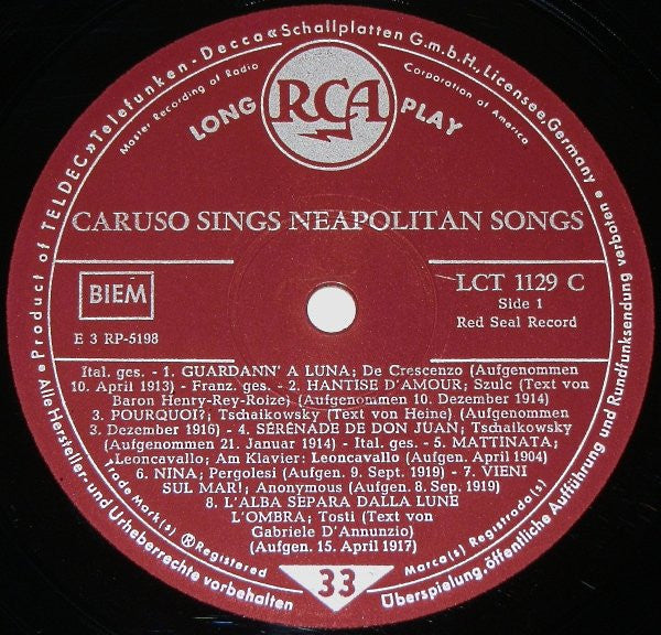 Enrico Caruso - Caruso Sings Neapolitan Songs (Vinyl) Image