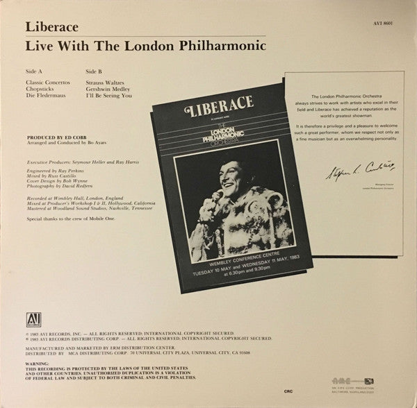 Liberace - Live With The London Philharmonic (Vinyl) Image