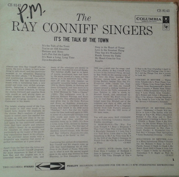 Ray Conniff And The Singers - It's The Talk Of The Town (Vinyl) Image