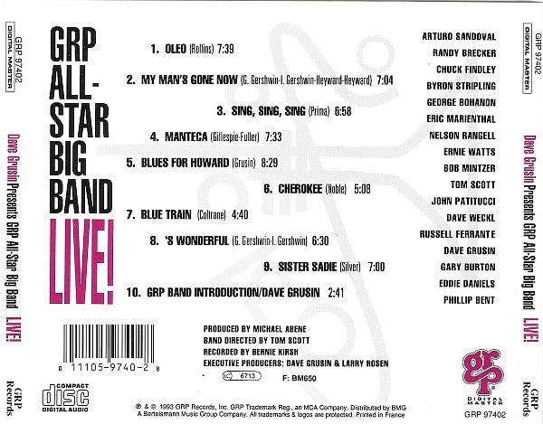 Dave Grusin Presents GRP All-Star Big Band - Live! (CD) Image