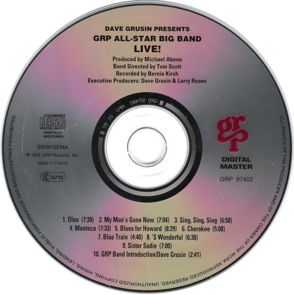 Dave Grusin Presents GRP All-Star Big Band - Live! (CD) Image