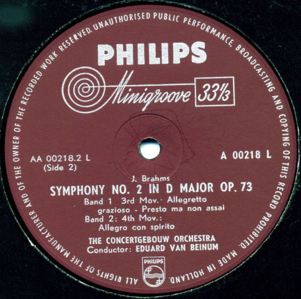 Johannes Brahms - Symphonie Nr. 2 D-dur Op. 73 (Vinyl) Image