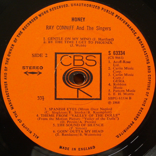Ray Conniff And The Singers - Honey (Vinyl)
