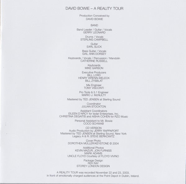 David Bowie - A Reality Tour (CD) (2)