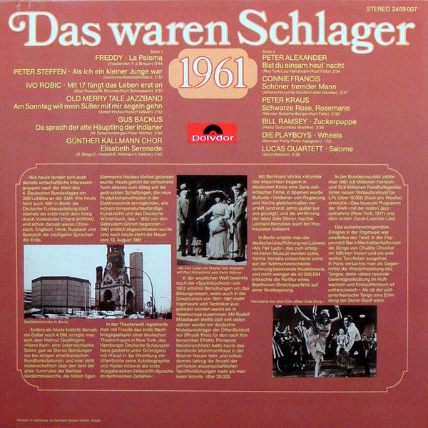 Various - Das Waren Schlager 1961 (Vinyl) Image