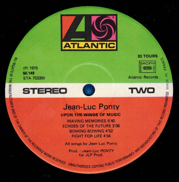 Jean-Luc Ponty - Upon The Wings Of Music (Vinyl) Image