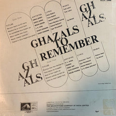 Various - Ghazals To Remember (Vinyl) Image