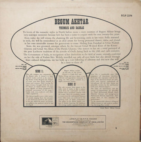 Begum Akhtar - Dadras & Thumrees (Vinyl)