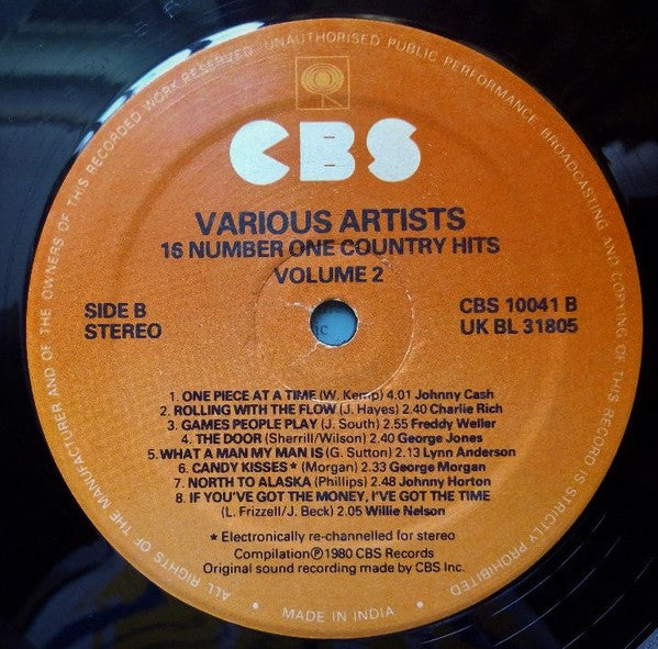 Various - 16 Number One Country Hits Volume 2 (Vinyl) Image