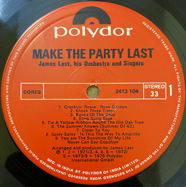 James Last - Make The Party Last - 25 All Time Great Hits (Vinyl)