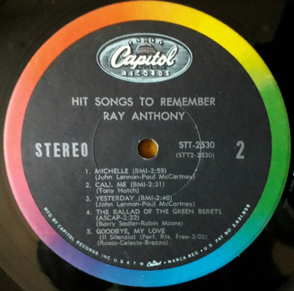 Ray Anthony - Hit Songs To Remember (Vinyl) Image