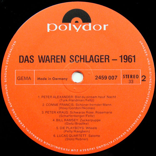 Various - Das Waren Schlager 1961 (Vinyl) Image