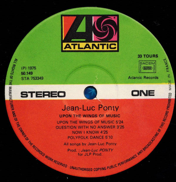 Jean-Luc Ponty - Upon The Wings Of Music (Vinyl) Image