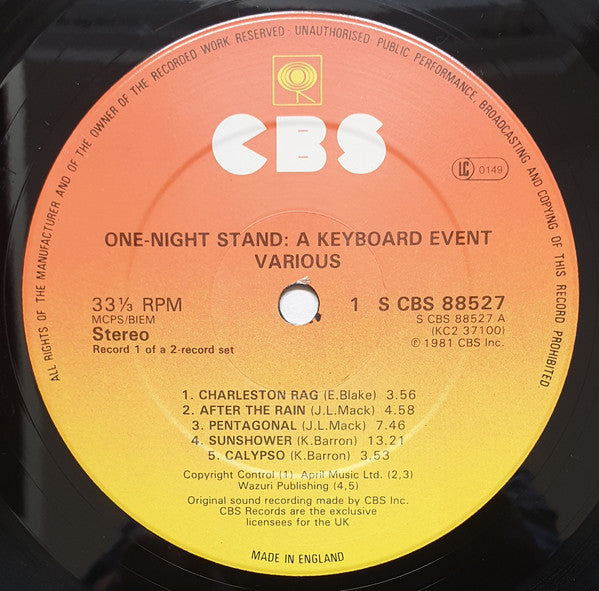 Various - One Night Stand: A Keyboard Event (Vinyl) (2 LP) Image
