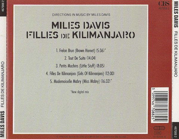 Miles Davis - Filles De Kilimanjaro (CD) Image