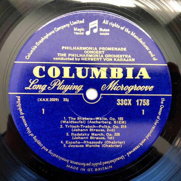 Herbert Von Karajan, Philharmonia Orchestra - Philharmonia Promenade Concert (Vinyl) Image