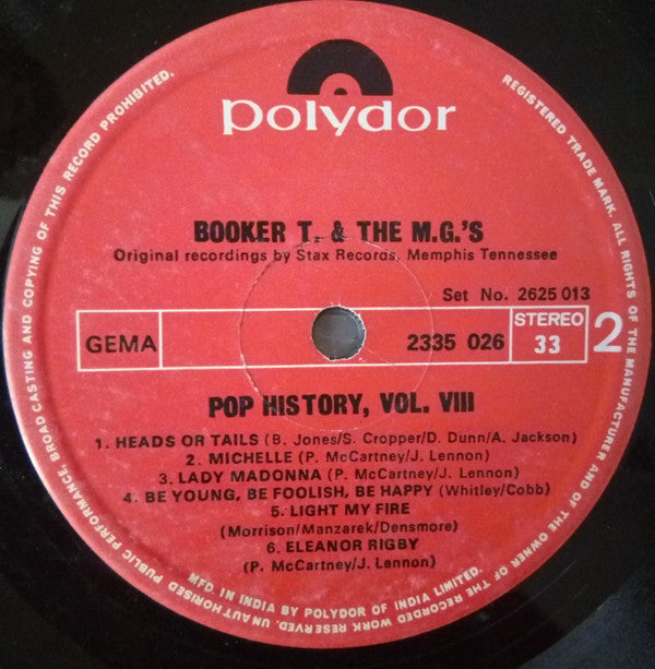 Booker T & The MG's - Pop History Vol. 8 (Vinyl) Image