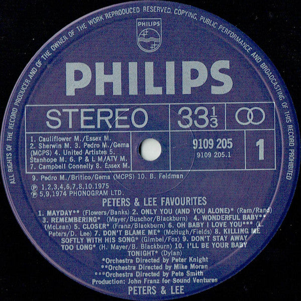 Peters & Lee - Peters & Lee Favourites (Vinyl) Image