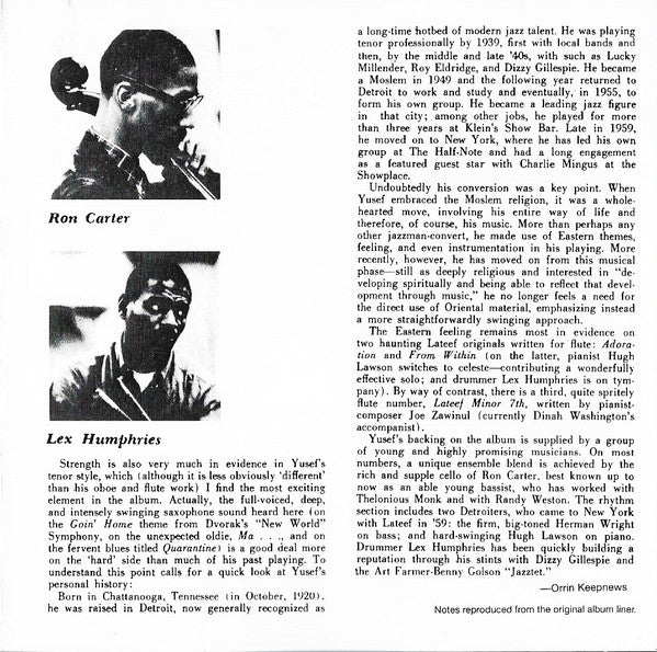 Yusef Lateef - The Three Faces Of Yusef Lateef (CD) Image