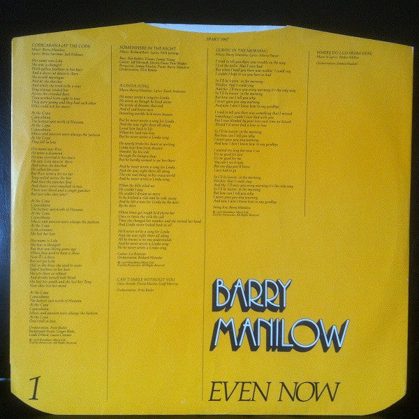 Barry Manilow - Even Now (Vinyl)