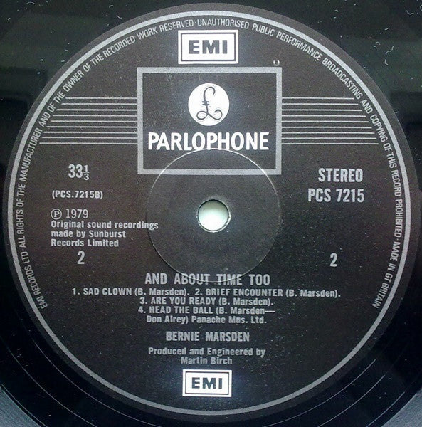 Bernie Marsden - And About Time Too (Vinyl) Image