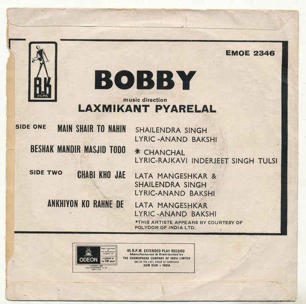 Laxmikant-Pyarelal - Bobby (45-RPM)