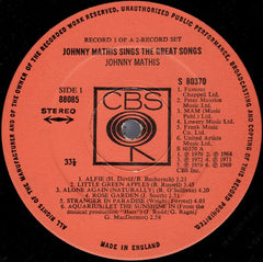 Johnny Mathis - Johnny Mathis Sings The Great Songs (Vinyl) (2 LP) Image