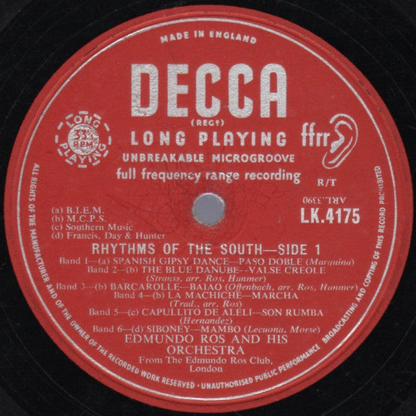 Edmundo Ros & His Orchestra - Rhythms Of The South (Vinyl) Image