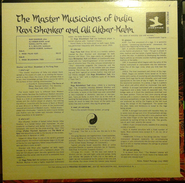 Ravi Shankar And Ali Akbar Khan - The Master Musicians Of India (Vinyl)