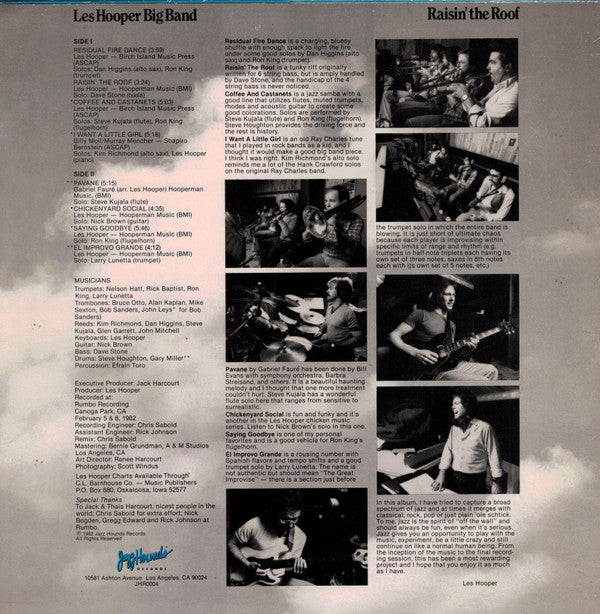 Les Hooper Big Band - Raisin' The Roof (Vinyl) Image