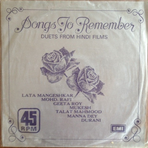 Various - Songs To Remember (Duets From Hindi Films) (Vinyl) Image