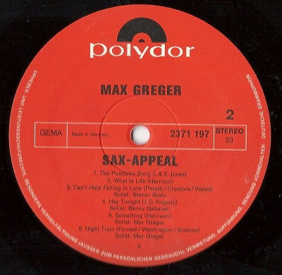 Max Greger Und Sein Orchester - Sax-Appeal (Vinyl)