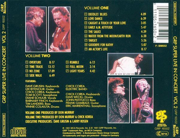 Dave Grusin / Lee Ritenour / Chick Corea / Diane Schuur / Tom Scott - GRP Super Live (CD) (2 CD) Image