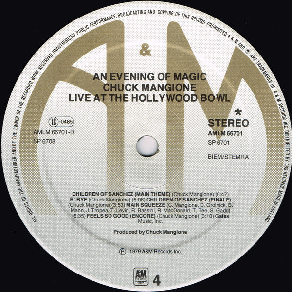 Chuck Mangione - Live At The Hollywood Bowl (An Evening Of Magic) (Vinyl) (2)